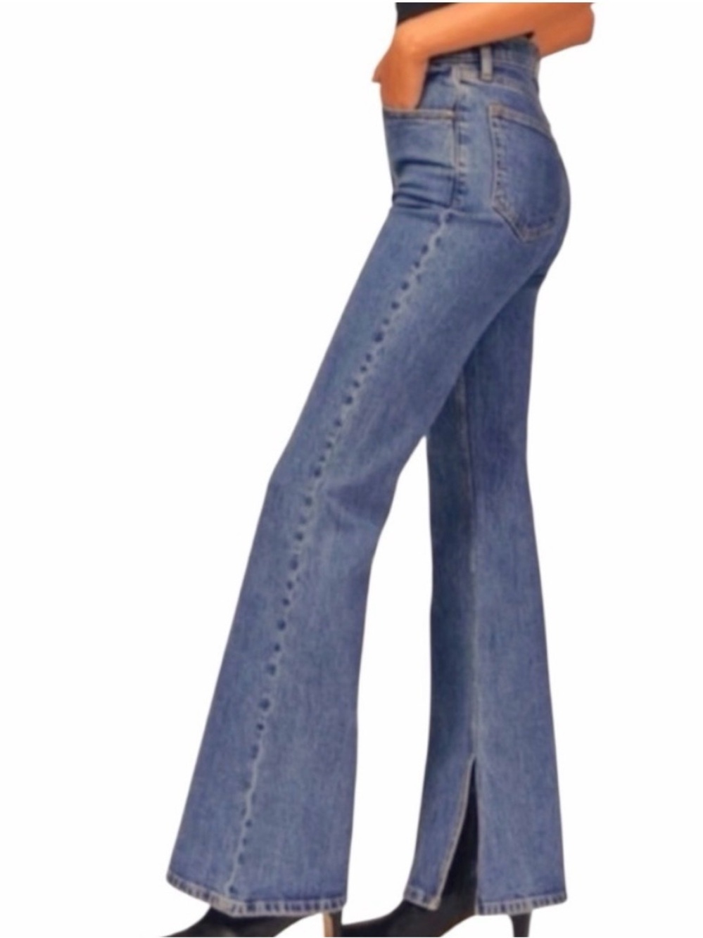 Abercrombie & Fitch Curve Love High Rise Vintage Flare Jeans Size 30/10 Wide Leg - Picture 13 of 13